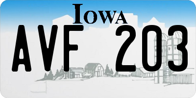 IA license plate AVF203