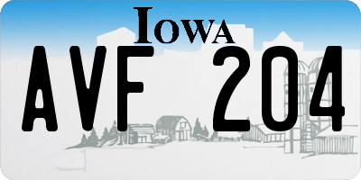 IA license plate AVF204