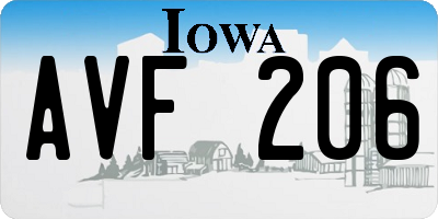 IA license plate AVF206