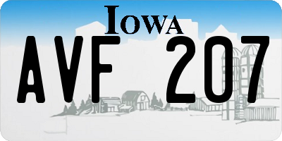 IA license plate AVF207