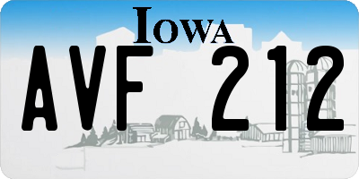IA license plate AVF212