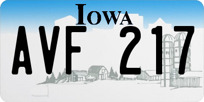 IA license plate AVF217