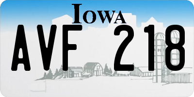 IA license plate AVF218