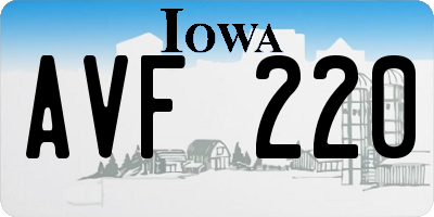 IA license plate AVF220