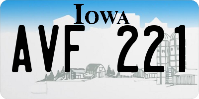 IA license plate AVF221