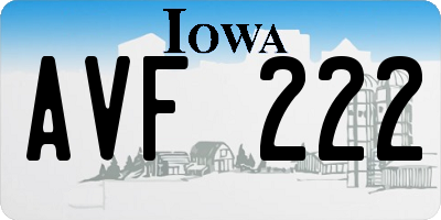 IA license plate AVF222