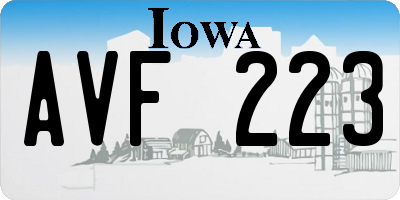 IA license plate AVF223