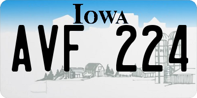 IA license plate AVF224