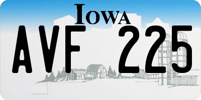 IA license plate AVF225