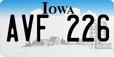 IA license plate AVF226