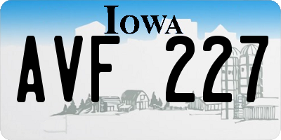IA license plate AVF227