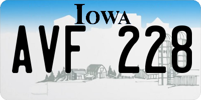 IA license plate AVF228