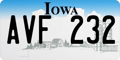 IA license plate AVF232