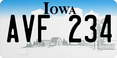 IA license plate AVF234