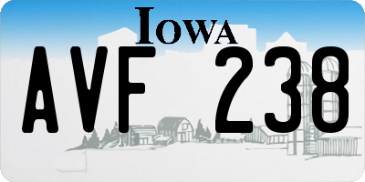 IA license plate AVF238