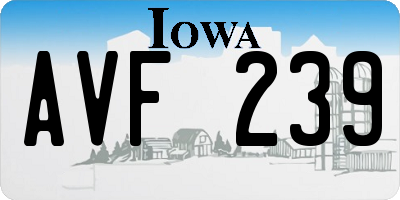 IA license plate AVF239