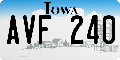 IA license plate AVF240