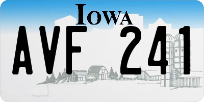 IA license plate AVF241