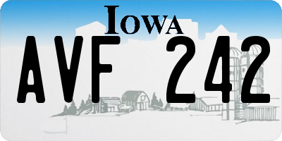 IA license plate AVF242