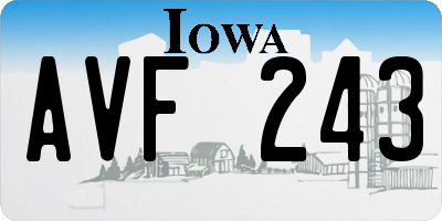 IA license plate AVF243