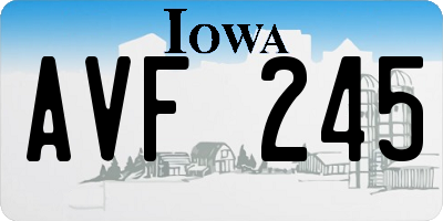 IA license plate AVF245