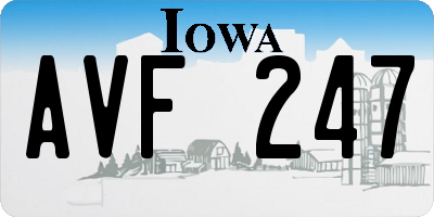 IA license plate AVF247