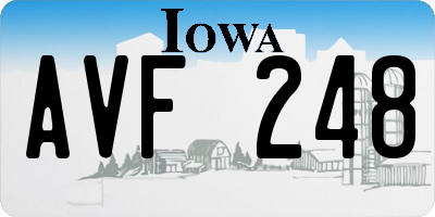 IA license plate AVF248