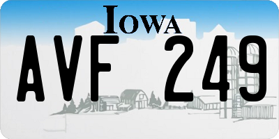 IA license plate AVF249