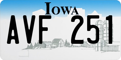 IA license plate AVF251