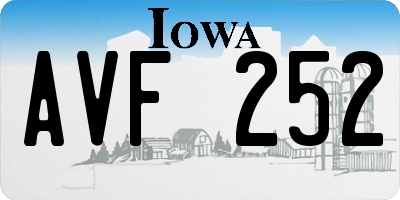 IA license plate AVF252
