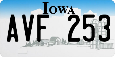 IA license plate AVF253