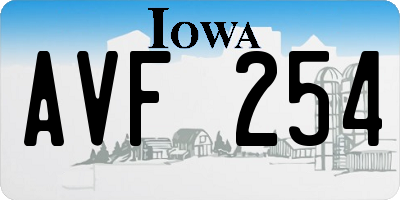 IA license plate AVF254