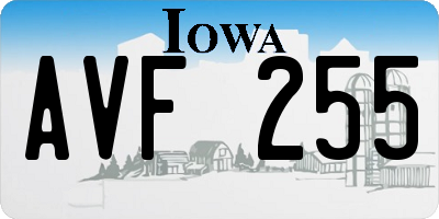 IA license plate AVF255