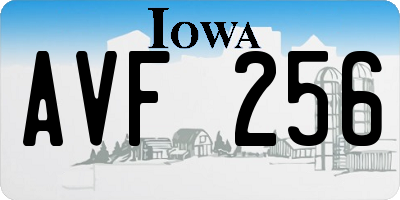 IA license plate AVF256