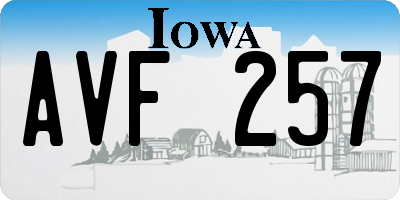 IA license plate AVF257