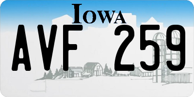 IA license plate AVF259