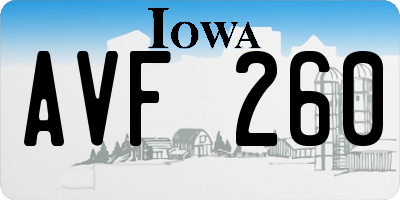 IA license plate AVF260
