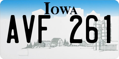 IA license plate AVF261