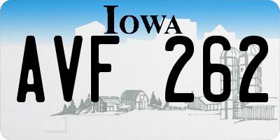 IA license plate AVF262