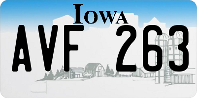 IA license plate AVF263