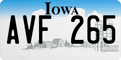 IA license plate AVF265