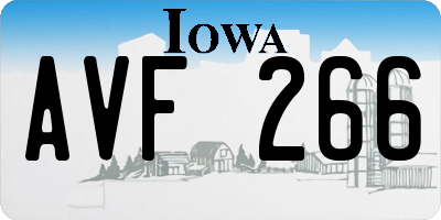 IA license plate AVF266