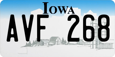 IA license plate AVF268