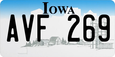 IA license plate AVF269