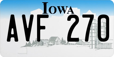 IA license plate AVF270