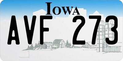 IA license plate AVF273