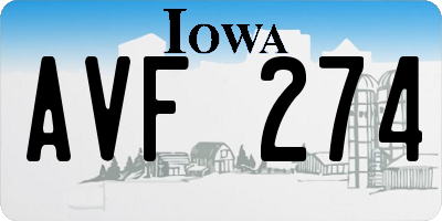 IA license plate AVF274