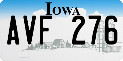 IA license plate AVF276