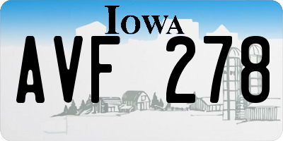 IA license plate AVF278
