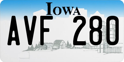 IA license plate AVF280
